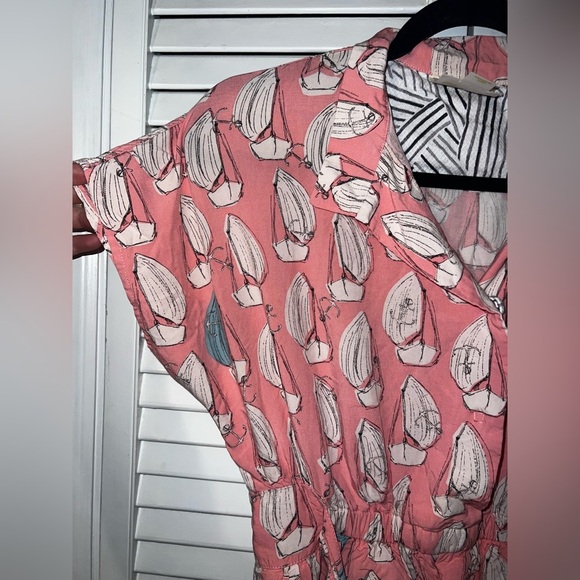 Maeve Anthropologie Pink with Sailboat Tourista Romper - Picture 9 of 15